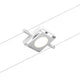 CorDuo LED Seilsystem Mac Basis-Set Weiß, Chrom mit LED-Spot an einem Seil montiert.