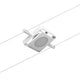 CorDuo LED Seilsystem Mac Basis-Set Weiß, Chrom mit einem LED-Spot montiert an einem Seil.
