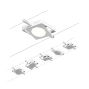 CorDuo LED Seilsystem Mac Basis-Set Weiß, Chrom mit 5 LED-Spots für Wand- und Deckenmontage
