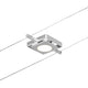 CorDuo LED Seilsystem Mac Basissett Chrom-Matt mit 5 LED-Spots an einem Seil montiert.