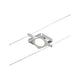 CorDuo LED Seilsystem Mac Basissett Chrom-Matt mit quadratischem LED-Spot auf Seil.