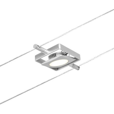 Système de câbles CorDuo LED Mac spot individuel chromé mat monté sur un câble.