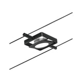 CorDuo LED Seilsystem Mac Einzelspot in Schwarz-Matt, Chrom zur Decken- und Wandmontage.