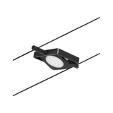 Einzelspot MacLED in Schwarz matt für Seilsysteme, ideal für Wand- und Deckenmontage.