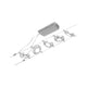 CorDuo LED Seilsystem Round Mac Basis-Set Chrom-Matt mit mehreren Spots und montiertem Zubehör.