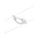 CorDuo LED Seilsystem Round Mac Basis-Set Weiß, Chrom montiert an einem Seilsystem.