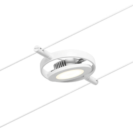 CorDuo LED système sur câble spot individuel Round Mac blanc mat, chromé monté sur un système sur câble.
