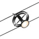 CorDuo Seilsystem Cardan Basis-Set Schwarz-Matt, Chrom mit Spot an Seilsystem montiert.