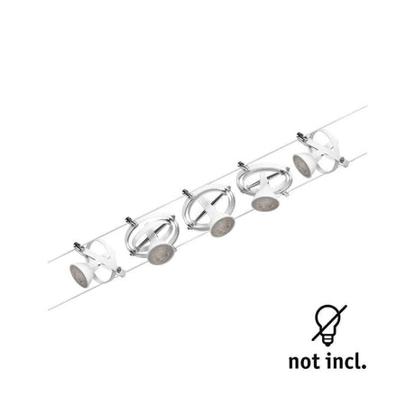 CorDuo cable system Cardan base set White-matt, chrome with integrated spots and warning symbol.