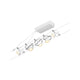 CorDuo Seilsystem Cardan Basis-Set Weiß-Matt, Chrom an Wand montiert mit mehreren Spots.