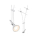 CorDuo Seilsystem Comet Einzelspot Weiß-Matt Dimmbar - weißer dimmbarer Einzelspot an Seilsystem, flexible Wand- und Deckenmontage
