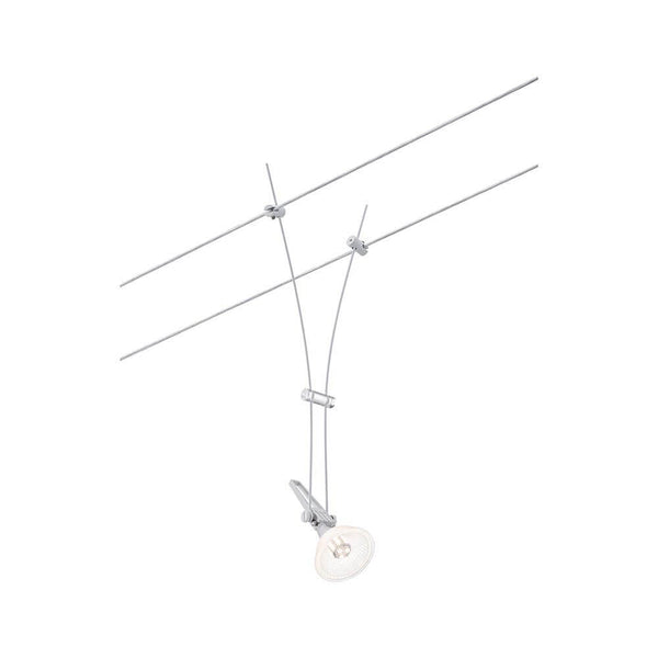CorDuo système de câbles Comet spot individuel blanc mat dimmable sur système de câbles, projecteur individuel blanc mat idéal pour montage mural ou au plafond