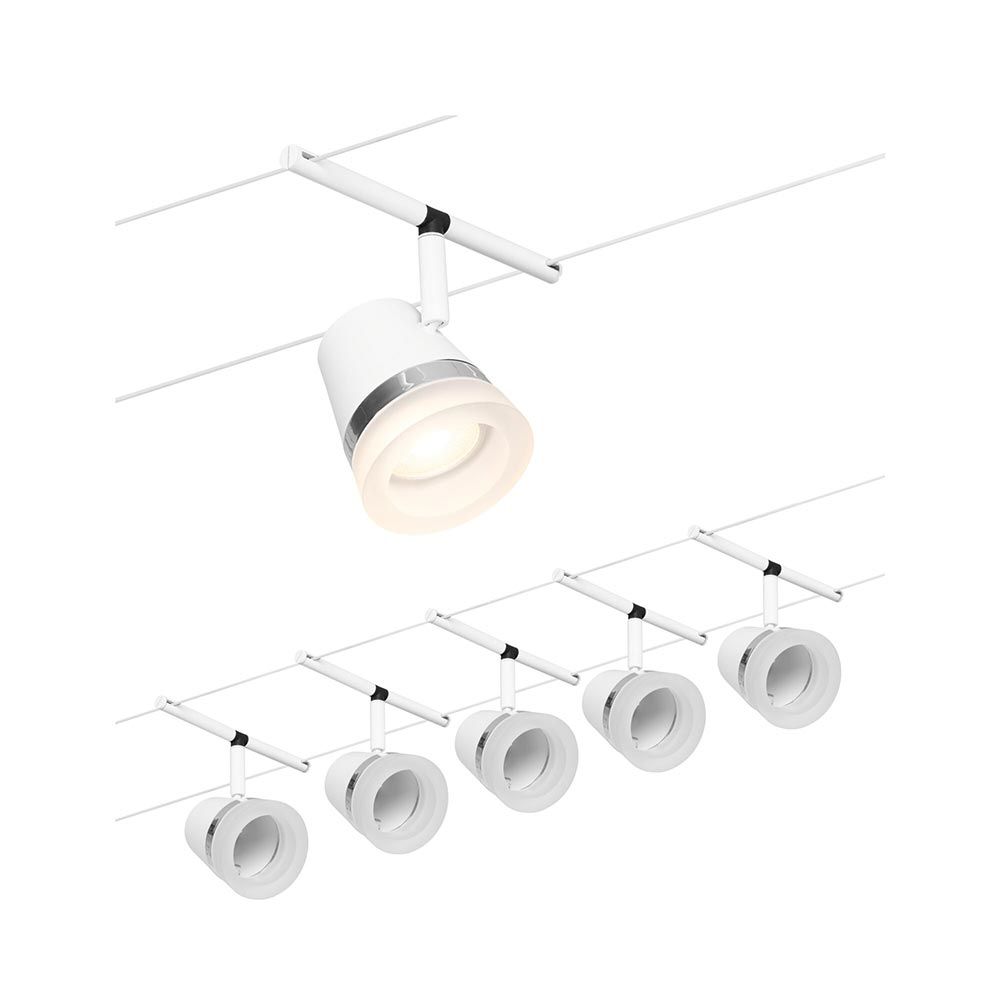 CorDuo Seilsystem Cone Basis-Set Weiß-Matt, Chrom  Paulmann   