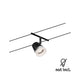 CorDuo Seilsystem Cone Einzelspot Schwarz-Matt, Chrom - einzelner schwarzer Cone-Spot am Seilsystem, wand- und deckenmontierbar