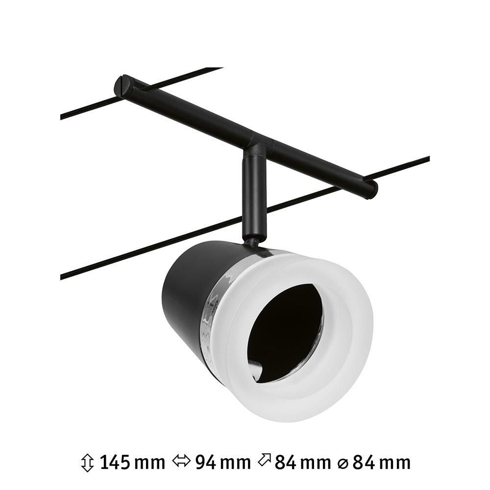 CorDuo Seilsystem Cone Einzelspot Schwarz-Matt, Chrom  Paulmann   