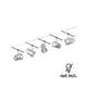 CorDuo Seilsystem Cup Basis-Set Chrom-Matt mit 5 Spots an Drahtseil, chrom matt, wand- oder deckenmontierbar, Leuchtmittel nicht inkl.