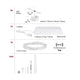 Technische Details des CorDuo Seilsystems Cup Basis-Set in Weiß-Matt und Chrom mit 5 Spots.