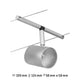 CorDuo Seilsystem Cup Einzelspot Chrom-Matt, einzelner Spot in Chrom matt am Seilsystem, wand- oder deckenmontierbar, kompakt