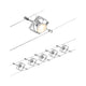 CorDuo Seilsystem Mac II Basis-Set Chrom-Matt mit LED-Spots an einem Seil montiert