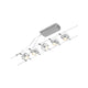 CorDuo Seilsystem Mac II Basis-Set Chrom-Matt mit fünf Spots und Deckenmontage.