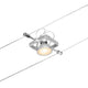 CorDuo Seilsystem Mac II Basis-Set Chrom-Matt mit weißem Spot an Seil montiert.