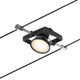 CorDuo Seilsystem Mac II Basis-Set Schwarz-Matt, Chrom mit schwenkbarem Spot auf Seilmontage