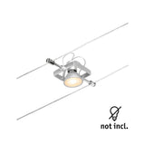 CorDuo Seilsystem Mac II Einzelspot Chrom-Matt montiert an einem Seilsystem.