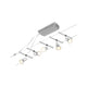 CorDuo Seilsystem Salt Basis-Set in Chrom-Matt mit fünf integrierten Spots, ideal für flexible Lichtgestaltung.