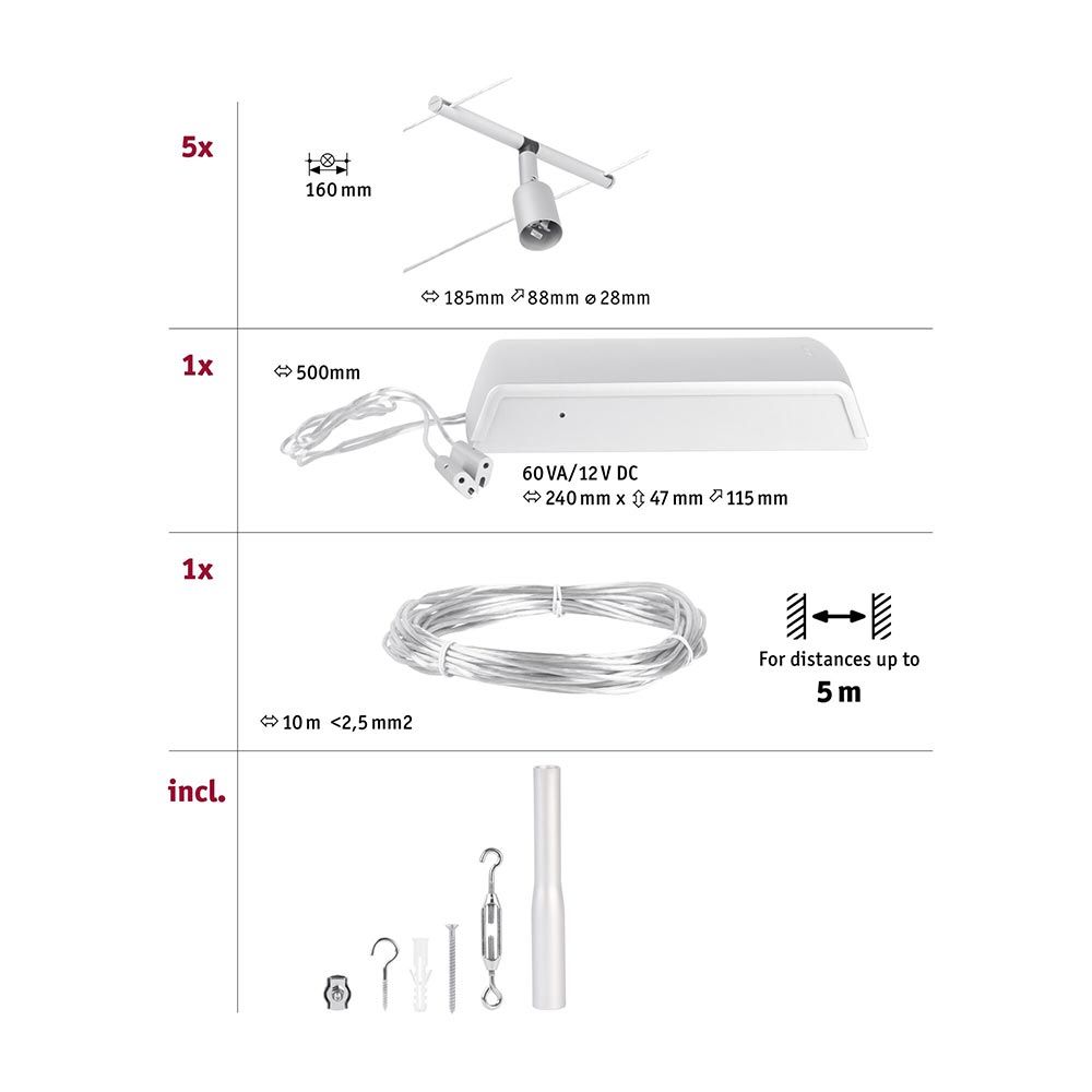 Système de corde Corduo Selt Base Set Chrome-Matt