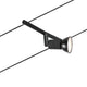 CorDuo Seilsystem Salt Basis-Set Schwarz-Matt, Chrom mit flexibler Deckenleuchte an Seil montiert