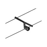 CorDuo Seilsystem Salt Basis-Set in Schwarz-Matt mit Spot an Seil montiert.