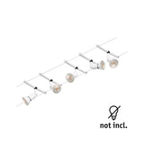 CorDuo Seilsystem Salt Basis-Set in Weiß-Matt, Chrom mit flexibler Montageoption.