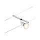 CorDuo Seilsystem Salt Einzelspot Chrom-Matt an einem Seil montiert, ideal für individuelle Lichtgestaltung.