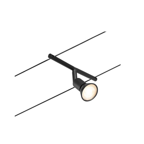 CorDuo système sur câble Salt spot individuel noir mat, chromé monté sur système sur câble.