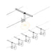 CorDuo Seilsystem Sheela Basis-Set Chrom-Matt mit einer Deckenleuchte und mehreren Spots.