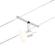 CorDuo Seilsystem Sheela Basis-Set Chrom-Matt mit verstellbarem Spot an Drahtseil.