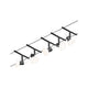 CorDuo Seilsystem Sheela 5-Spot Basis-Set Schwarz, Chrom an Wand montiert mit modernen Spots.