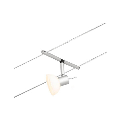 CorDuo système sur câbles Sheela spot individuel chromé mat spot individuel éclairé pour montage mural ou au plafond, chrome mat moderne
