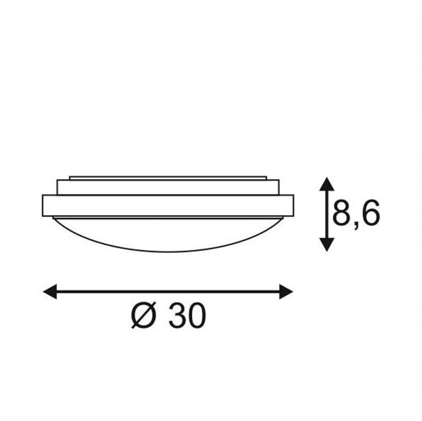 Corona LED Deckenleuchte rund 3000K Alu-Gebürstet, Ø 30 cm, 8,6 cm hoch