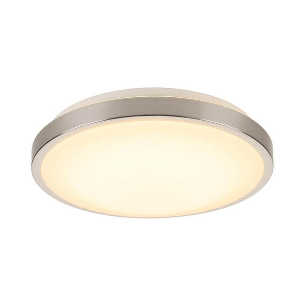 Corona LED Deckenleuchte rund 3000K Alu-Gebürstet, dimmbare MARONA Deckenleuchte mit Corona-Effekt