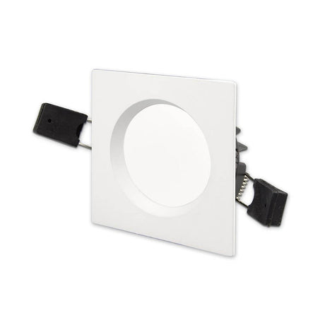 Capot Sys-90 carré blanc en retrait pour spot encastrable, anneau métallique pour LED-luminaire encastré SYS90.