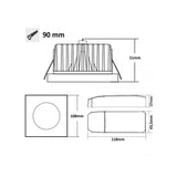 Tapa Sys-90 angular blanco empotrable para focos empotrables