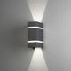Cremona LED Außen-Wandleuchte Anthrazit mit modernem Design und sanfter Lichtabstrahlung auf einer Wand.