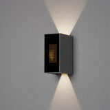 Cremona LED Außenwandlampe mit Flammen-Effekt, steuerbar per Fernbedienung, moderne Wanddeko für außen.