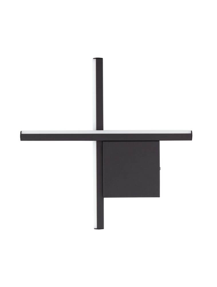 Cross LED Wandleuchte 30cm 2-flammig 2700K in modernem, geometrischem Design mit mattem Gold.