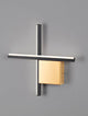 Cross LED Wandleuchte 30cm 2-flammig 2700K in mattem Gold mit geometrischem Design