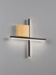 Cross LED Wandleuchte 30cm 2-flammig 2700K in mattem Gold und geometrischem Design.