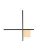 Cross LED Wandleuchte in mattem Gold und Schwarz, elegantes geometrisches Design, nachhaltige Beleuchtungslösung.
