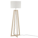 Korsgolvlampa med träfot 160 cm vit