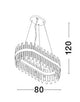 Crown Pendelleuchte 10-flammig Gold-Satiniert mit eleganten Kristallglasstäben und satinierten Metallband.